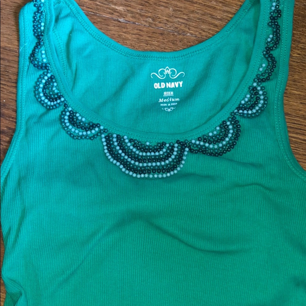 Green beaded tank